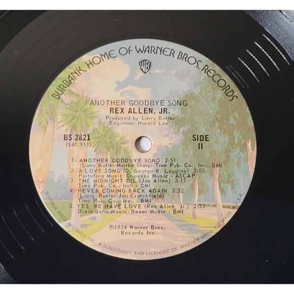 Rex Allen Jr. LP - Another Goodbye Song - Warner Bros. EX/M- Country - Picture 6 of 6